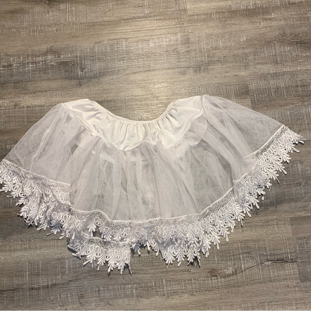 Charades Costumes Womens Tear Drop Lace Petticoat Skirt White Adult‎ O/S